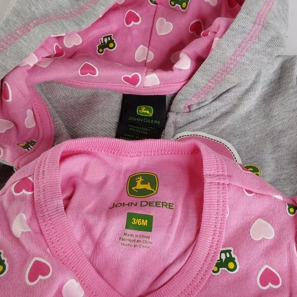 JOHN~DEERE HOODIE JACKET,BODY SUIT & PANTS 3-PIECE COMPLETE OUTFIT - Picture 5 of 16